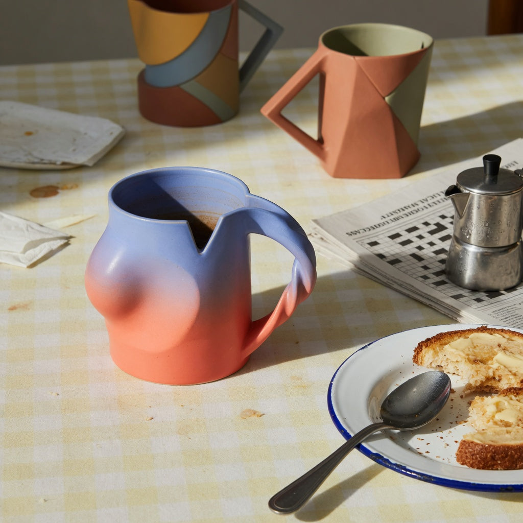 Abstract coffee mug weekend coffee practical purchase checklist shown on a relaxed Saturday coffee table