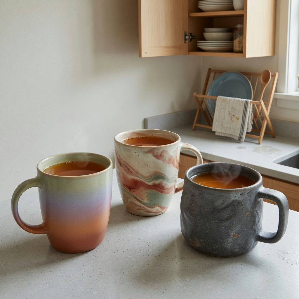 Three ceramic options compared in an apple cider mug everyday mug rotation product shortlist guide