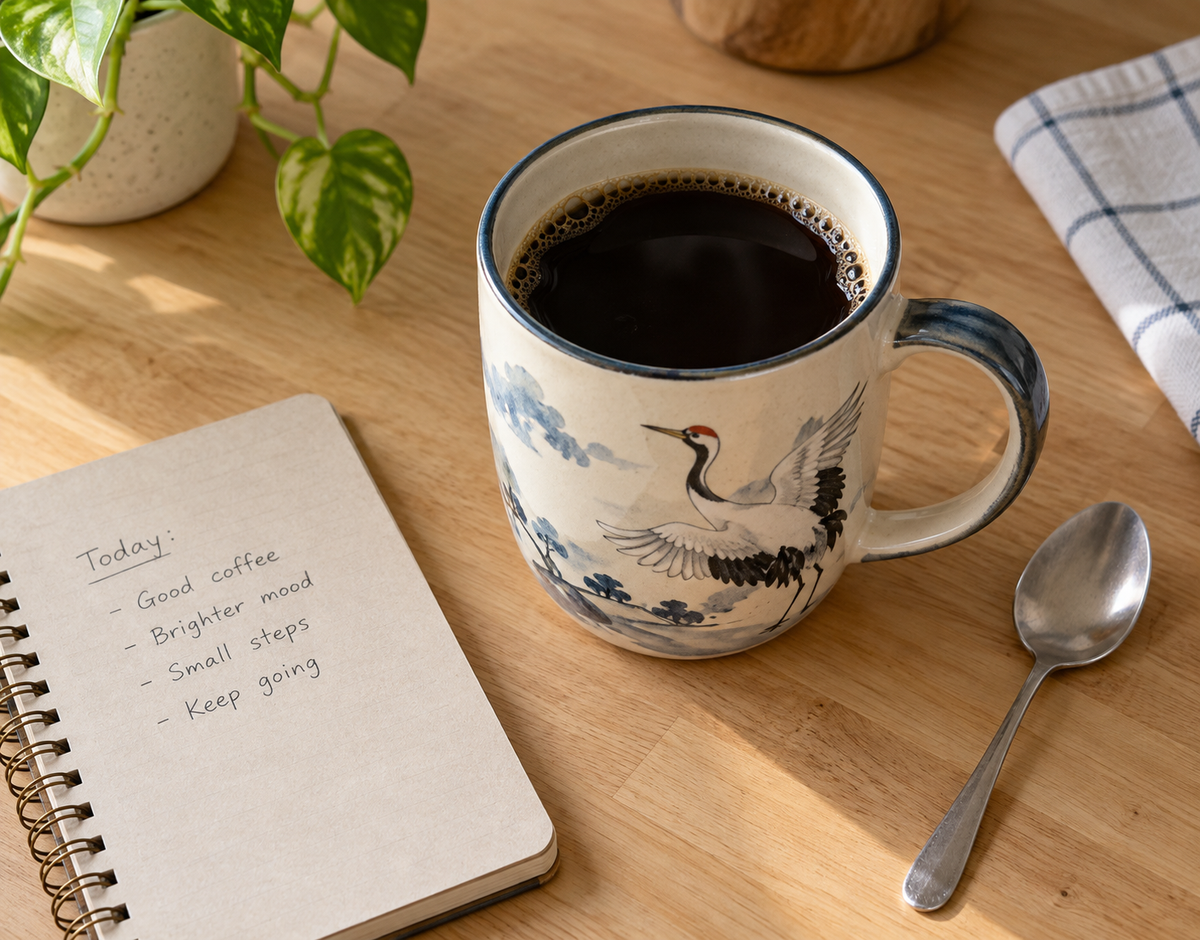 Best crane coffee tea mug for beginners - durable ceramic mug ready for morning coffee