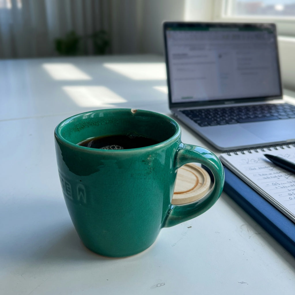 best emerald coffee tea mug for office on a professional desk setup