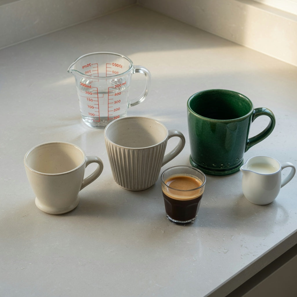 A ceramic cortado cup first time buyer practical purchase checklist comparing 170 ml, 200 ml, and 270 ml cup options