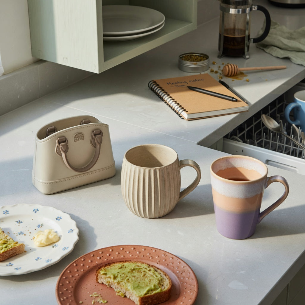 cute ceramic coffee mugs shared household product shortlist guide with handbag, pleated, and gradient mugs on a shared kitchen counter