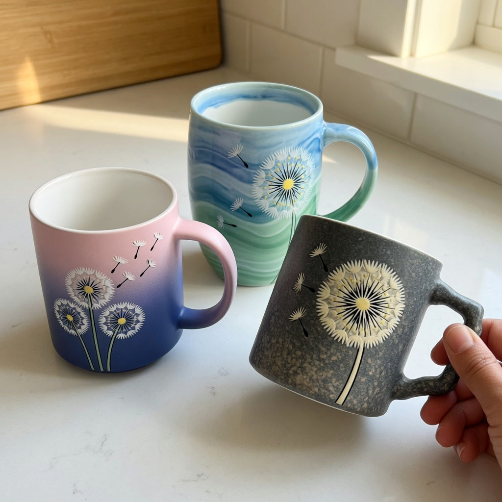 The Gradient, The Flow, and The Rock arranged for a dandelion coffee mug first time buyer product shortlist guide
