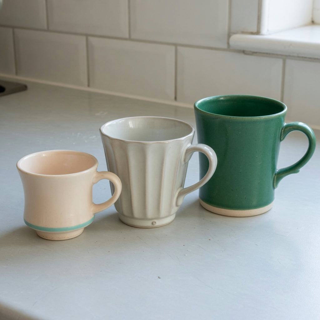 Side-by-side 170 ml, 200 ml, and 270 ml options for an eggnog mug first time buyer product shortlist guide