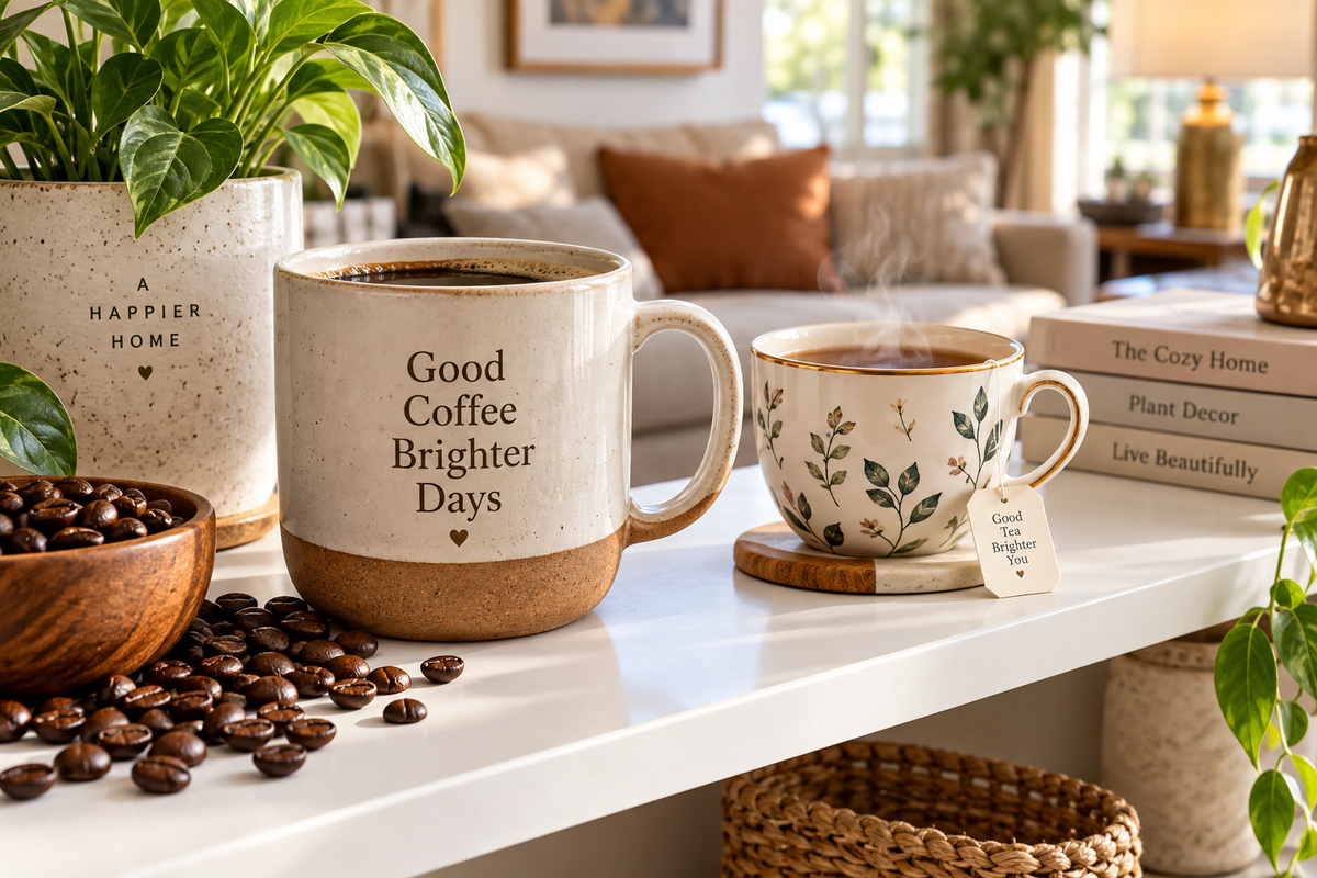 great mugs for coffee and tea lovers with home decor in a modern kitchen