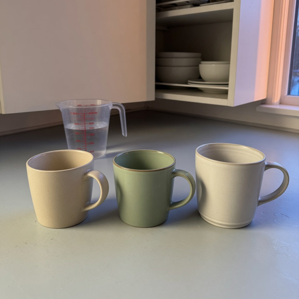 hot toddy mug gift choice product shortlist guide showing three ceramic mugs compared by capacity and handle shape