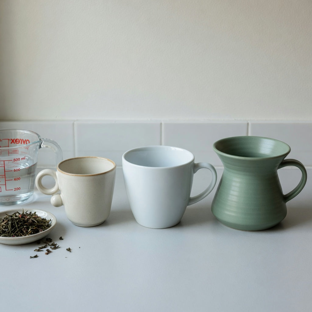 loose leaf tea mug first time buyer product shortlist guide comparing 250 ml Ball Handle, 390 ml Round, and 400 ml Spittoon drinkware
