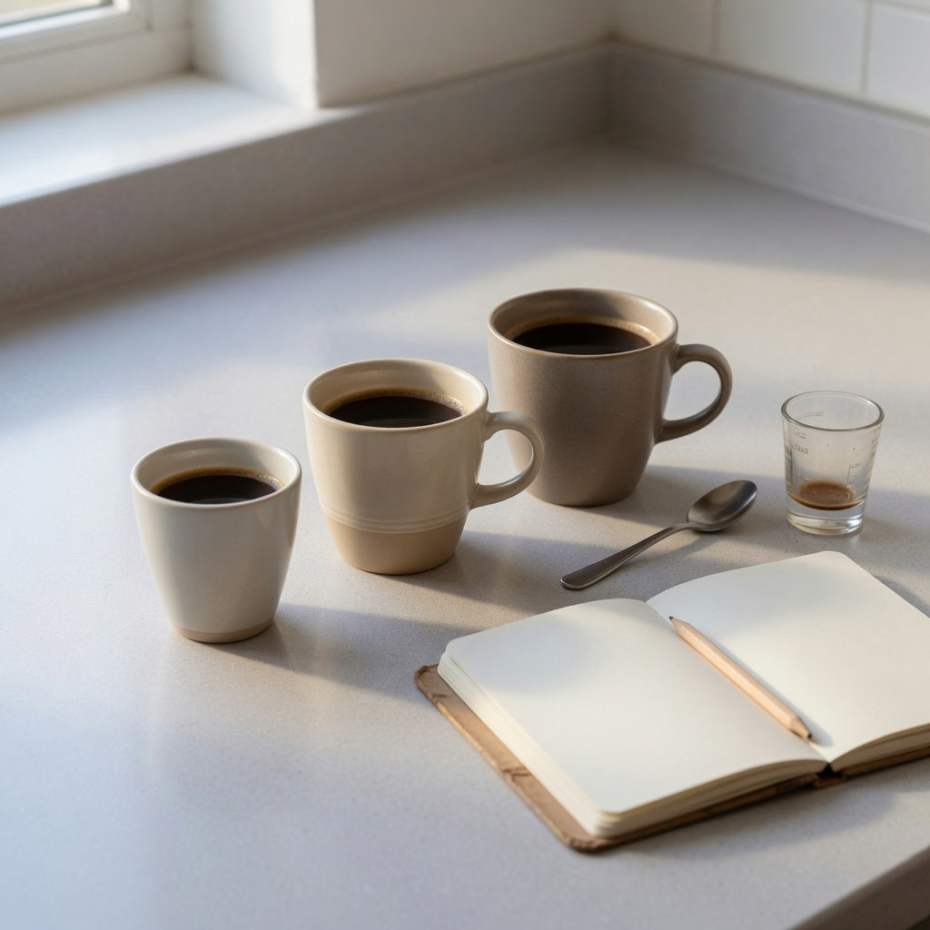 Three compact cups in a piccolo cup gift choice product shortlist guide comparing 170 ml, 250 ml, and 270 ml options