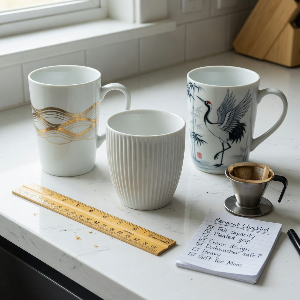 Three mugs compared for a plain white ceramic coffee mugs gift choice product shortlist guide