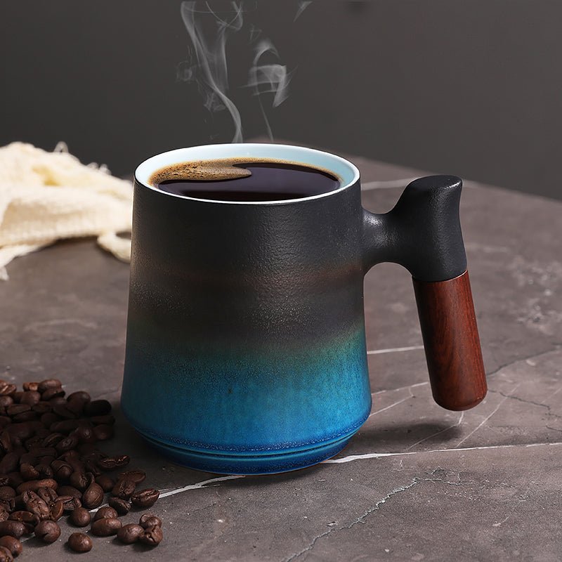 Apple cider mug shape and handle guide showing The Gradient and The Flow 400 ml mugs beside The Rock 480 ml mug