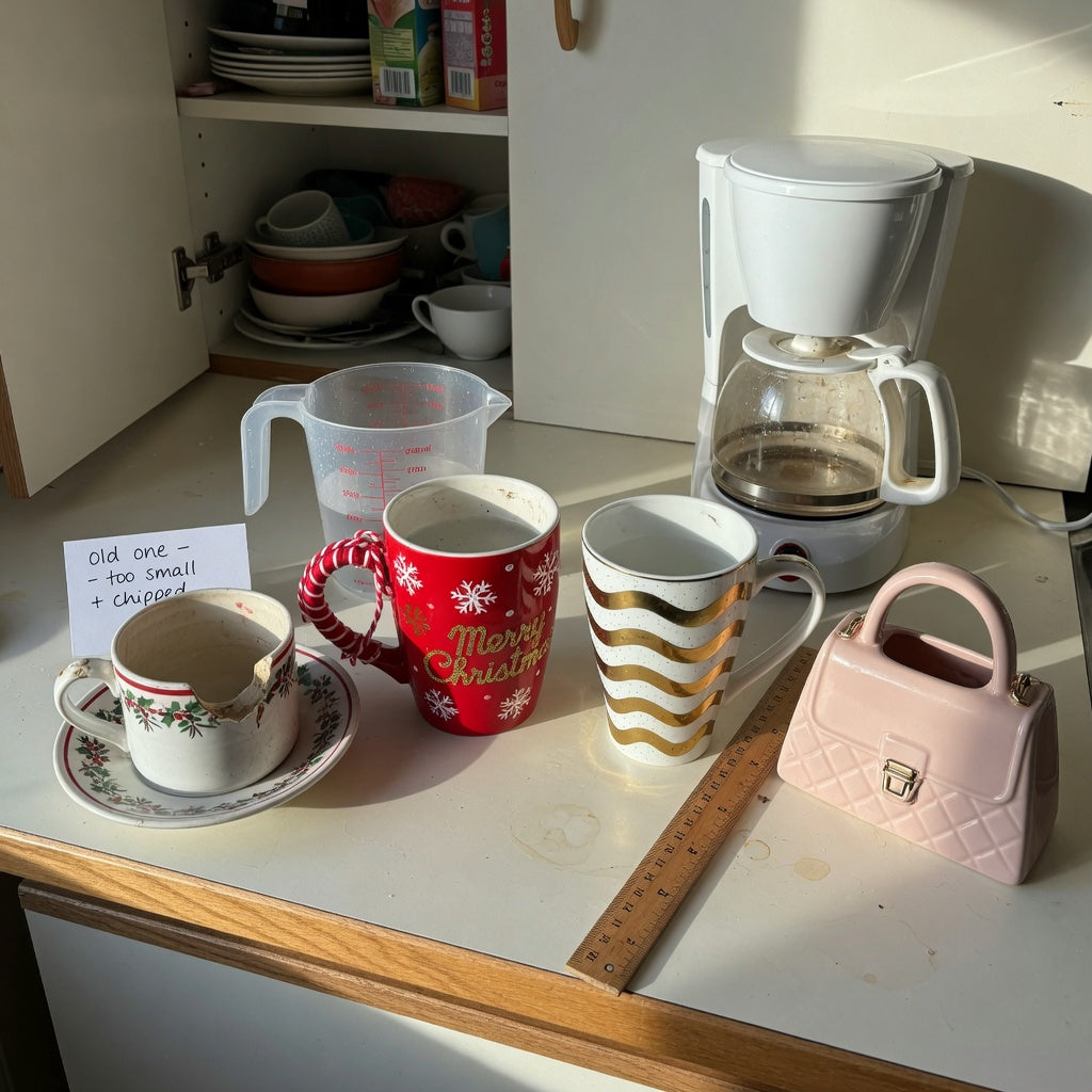 Kitchen comparison for a unique christmas coffee mugs replacement purchase product shortlist guide with festive, golden-wave, and handbag-shaped mugs