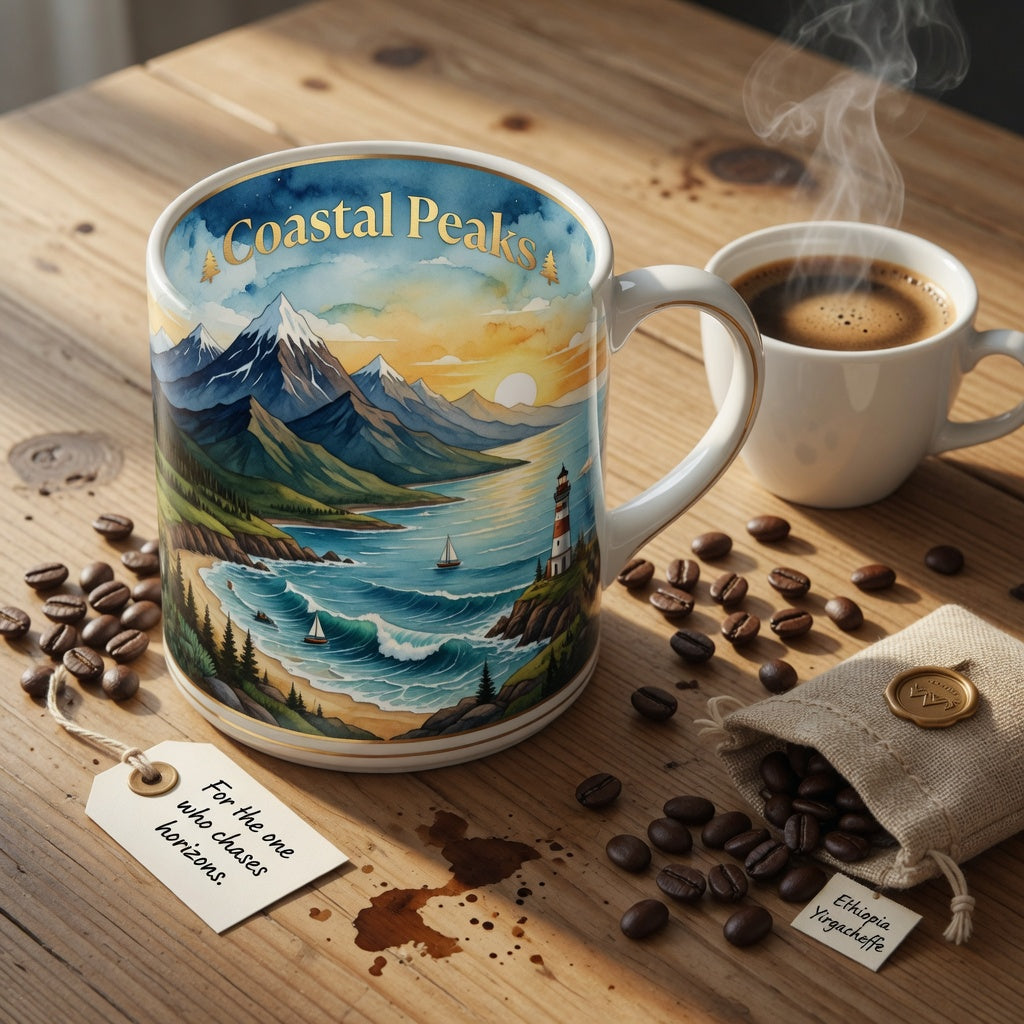 unique coffee mug gifts for him nature inspired design on desk