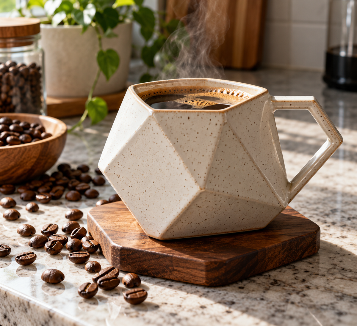 Unique rhombus coffee mug for coffee drinkers