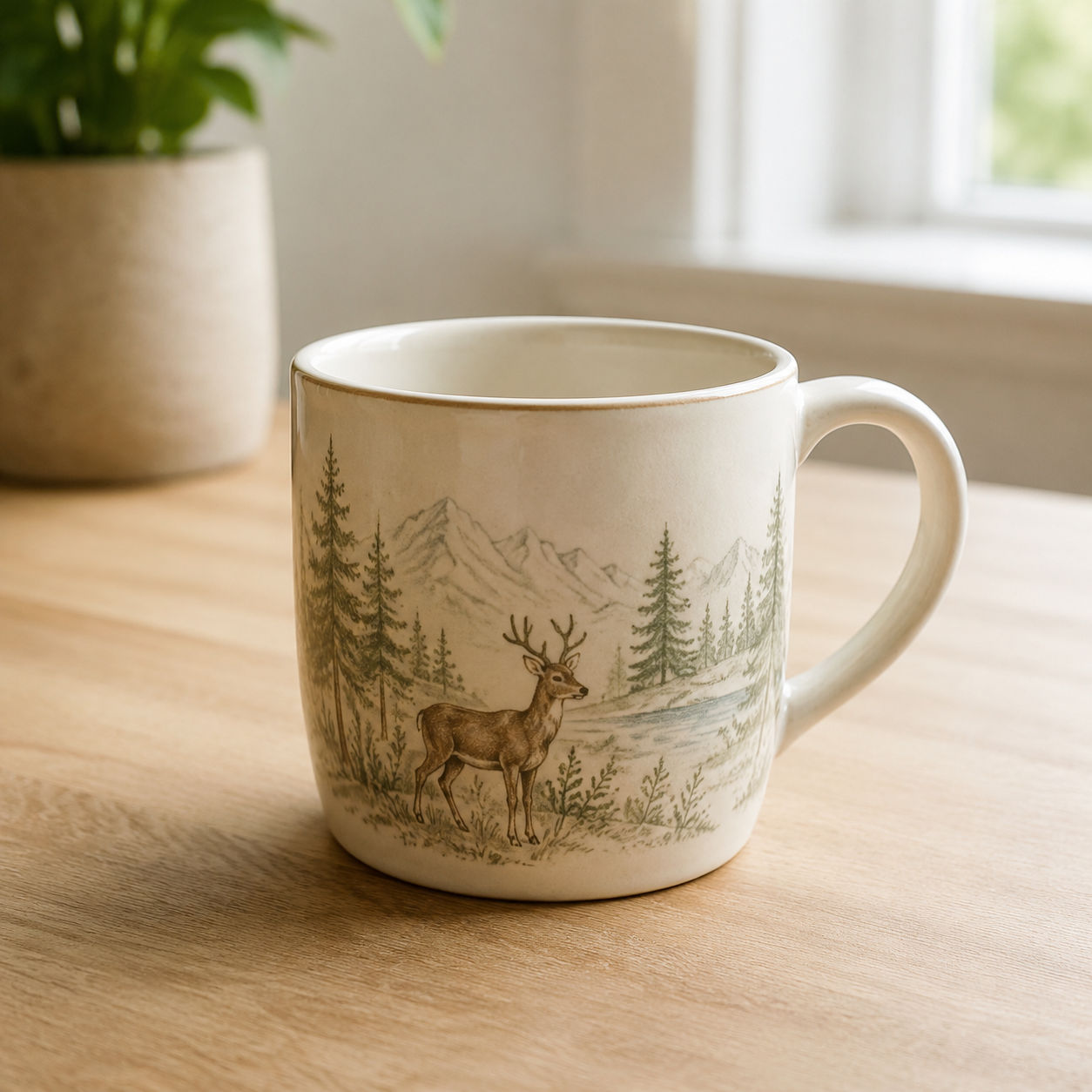 Wildlife coffee mug buyer guide image with a single generic animal-and-nature motif