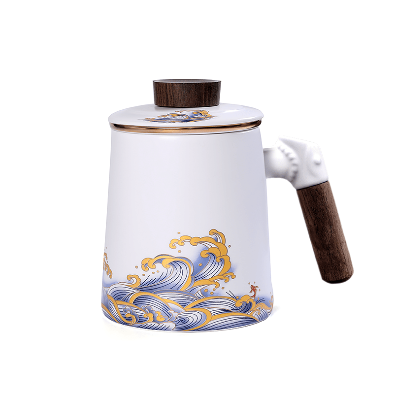 White Golden Waves Coffee & Tea Mug - CoffeifyMug