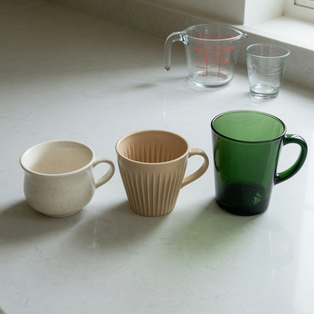 Affogato cup first time buyer practical purchase checklist comparing the Retro 170 ml, Pleated 200 ml, and Emerald 270 ml shapes