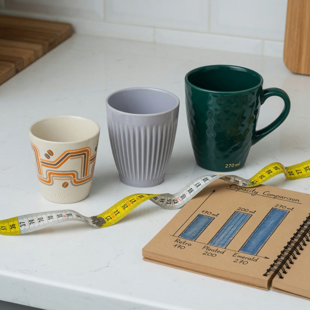 Retro, Pleated, and Emerald cups compared in an affogato cup gift choice practical purchase checklist