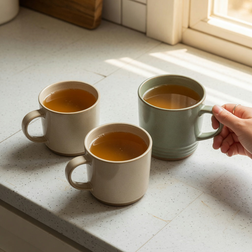 Apple cider mug first time buyer product shortlist guide comparing two 400 ml ceramic mugs and one 480 ml mug by capacity and handle fit