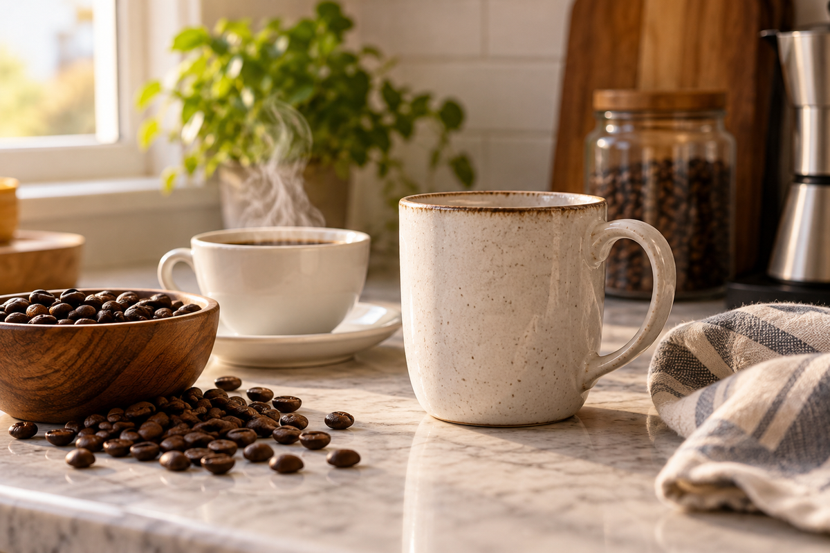 best 480 ml coffee mug for home on kitchen counter