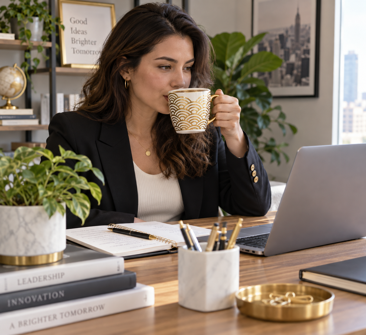 Best golden waves kio coffee tea mug for office on a desk