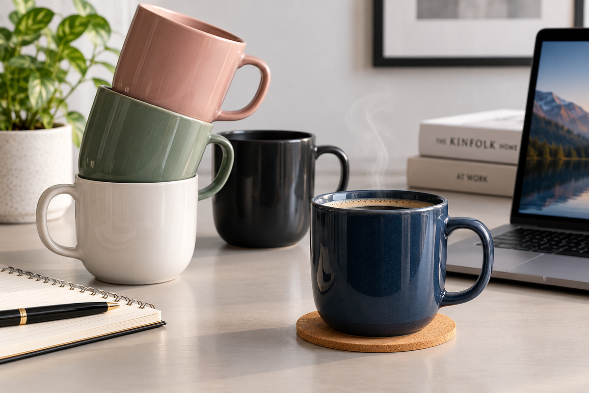 Best high quality ceramic coffee mugs for office comparison on desk