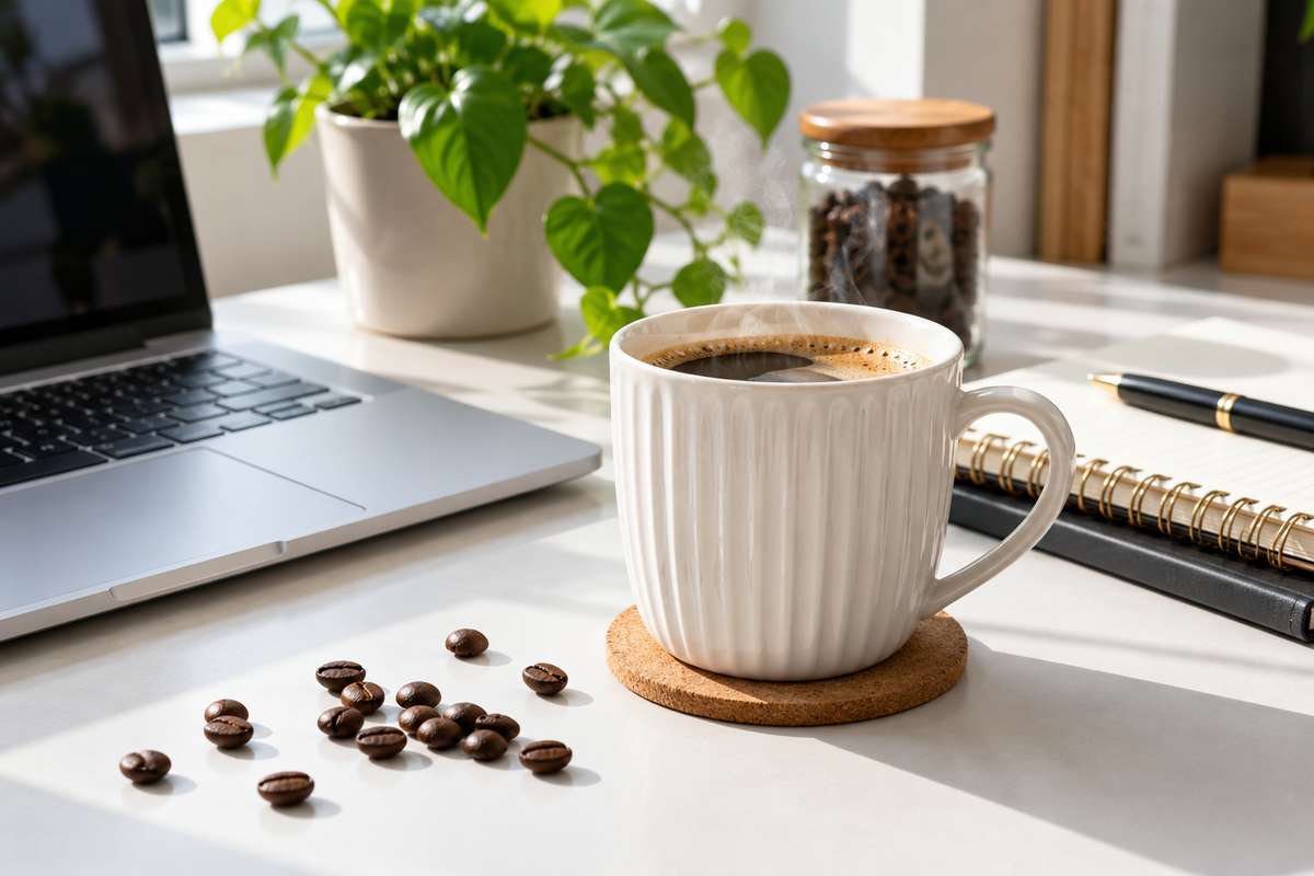 best pleated coffee cup for office use arranged on a professional desk