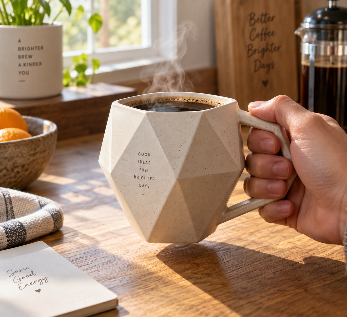 best rhombus mug comparison showing diamond shaped mug with practical grip and unique geometry