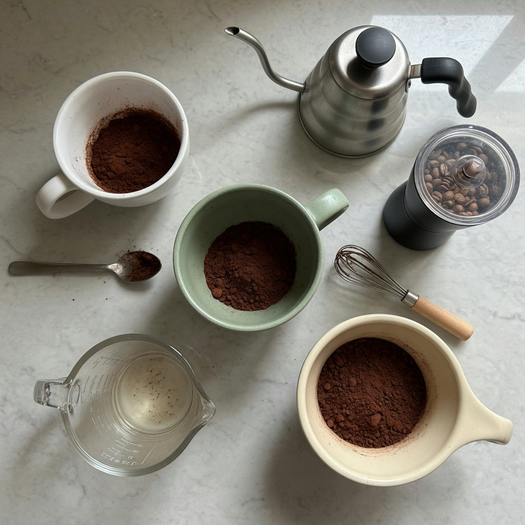 Home setup using the cacao cup home coffee station practical purchase checklist with 250 ml, 390 ml, and 400 ml cups