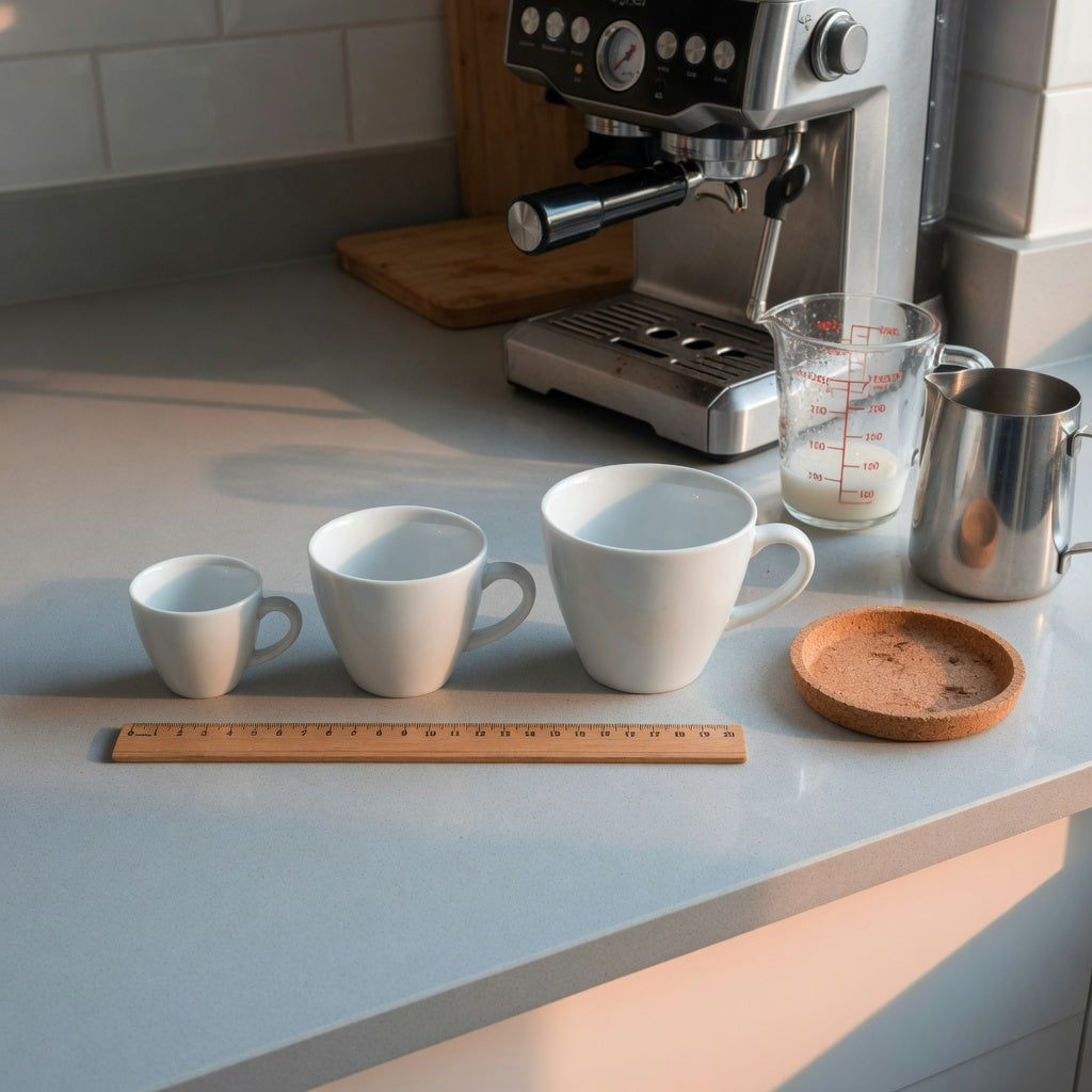 cappuccino coffee mug first time buyer practical purchase checklist comparing 170 ml, 200 ml and 270 ml cup sizes at a home espresso machine