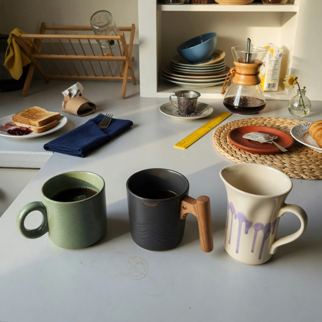 Ceramic coffee mugs with large handles shared household product shortlist guide showing ball, wooden, and flowing handle options