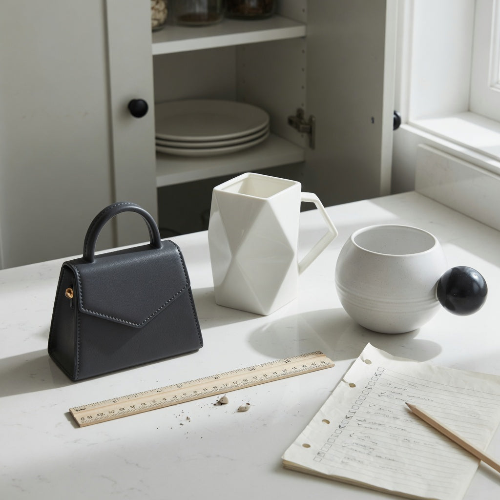 coffee mugs unique shape first time buyer practical purchase checklist with handbag, rhombus, and ball-handled mug designs