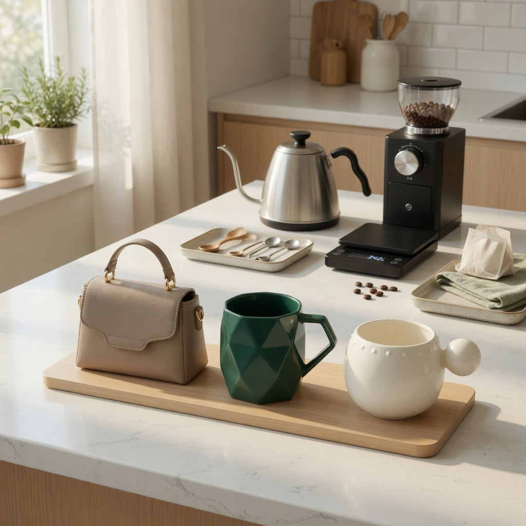Home counter comparison for the coffee mugs unique shape home coffee station product shortlist guide with handbag, rhombus, and ball-handled options