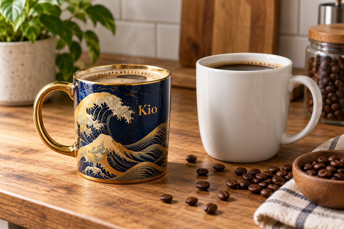 golden waves kio vs ceramic mug side by side comparison