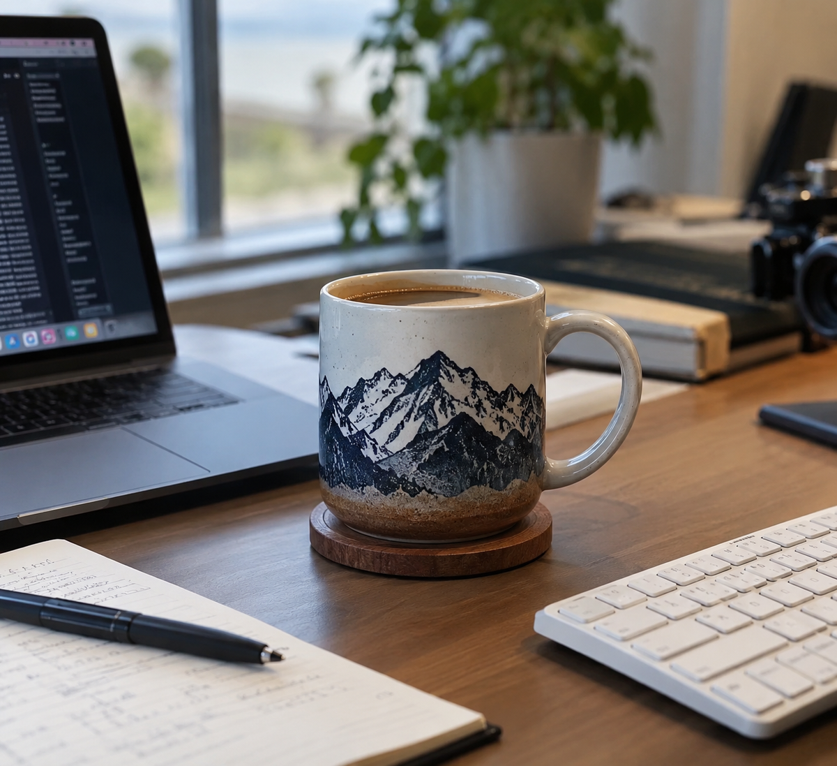 Great Mountain Ceramic Coffee Mug for Office on a desk