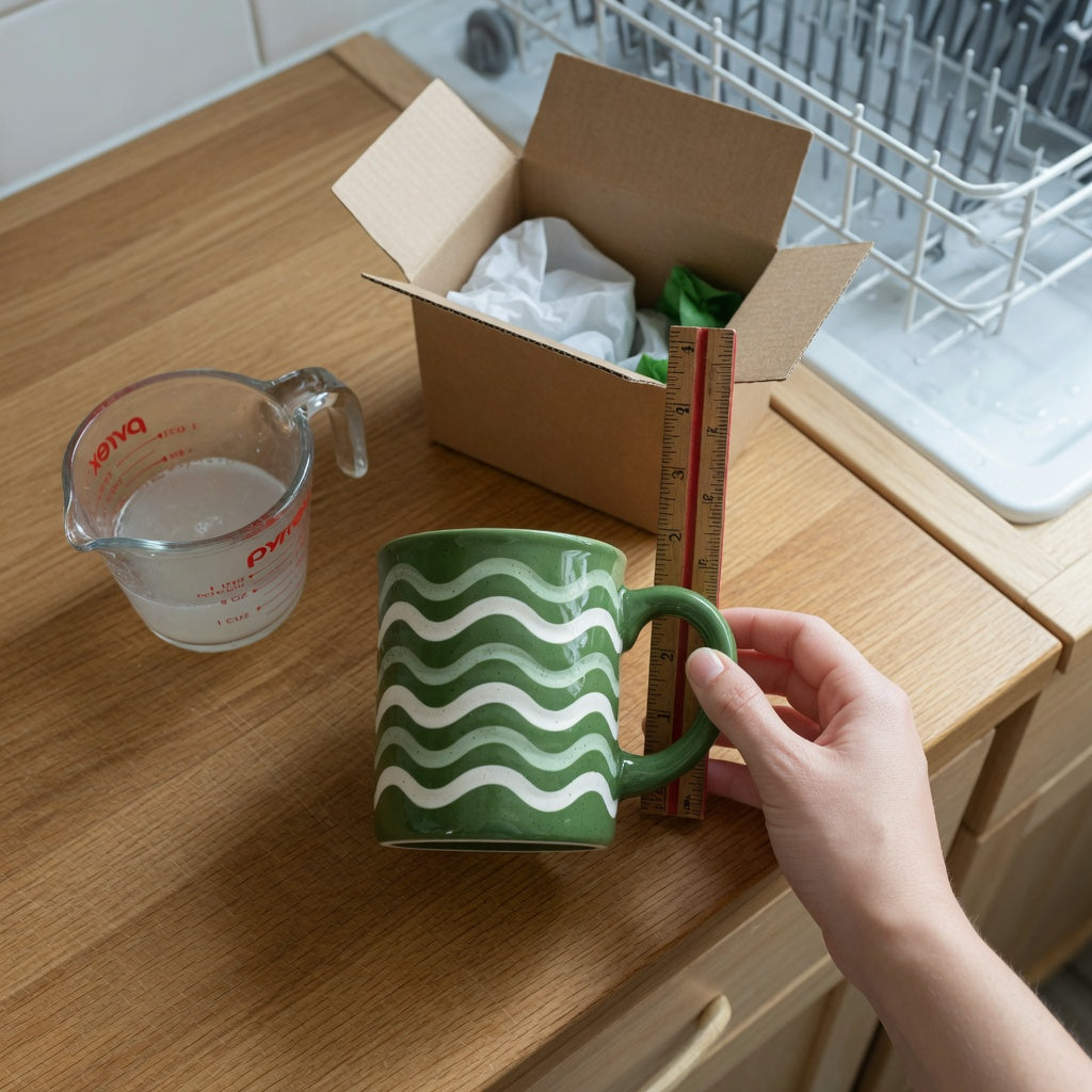 Green waves coffee tea mug gift ideas compared by ceramic style, handle fit, and gift packaging