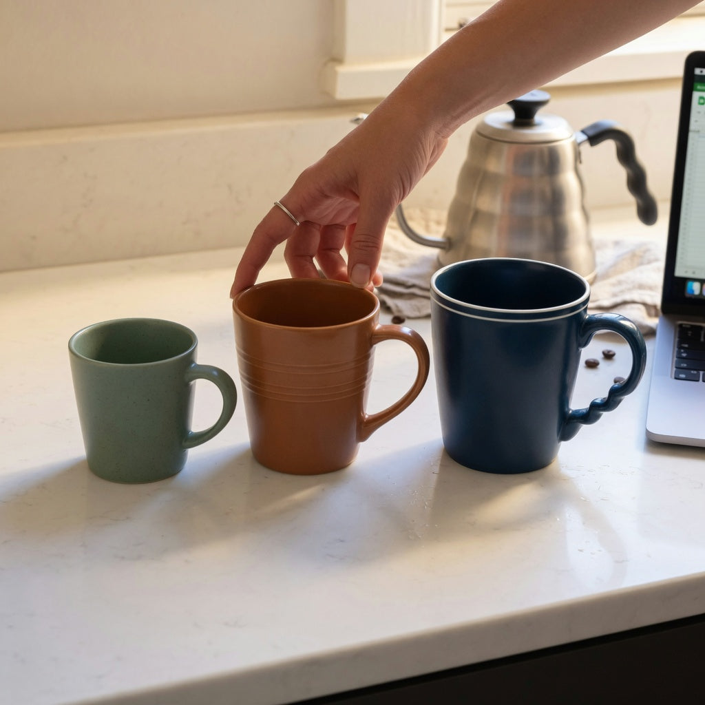herbal tea mug first time buyer product shortlist guide comparing three handled mugs in 400 ml, 440 ml, and 480 ml sizes