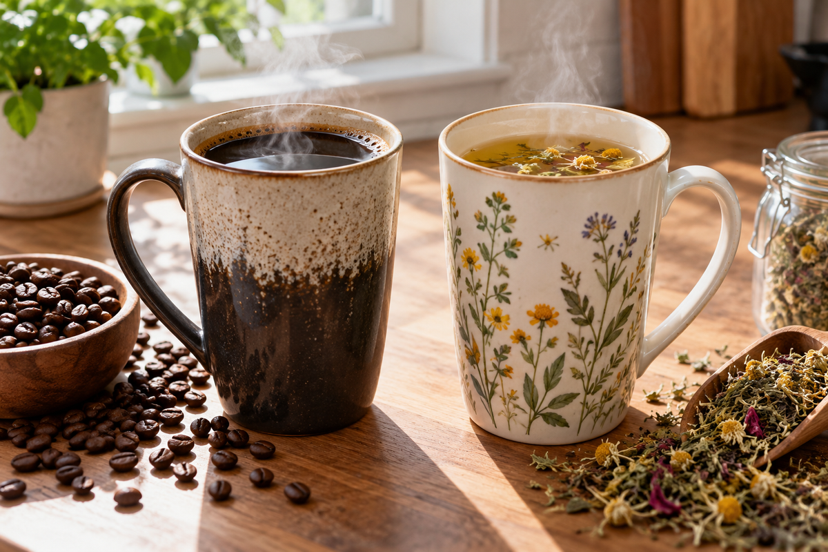 how to choose tall mug for coffee vs tea: side-by-side comparison of coffee and tea in tall mugs