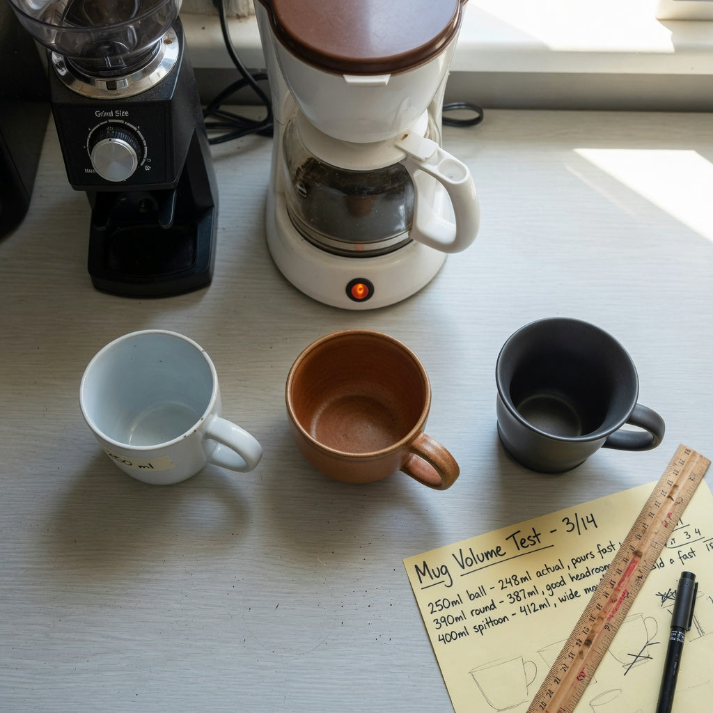 Comparison for the loose leaf tea mug home coffee station product shortlist guide, showing three drinkware options beside coffee equipment