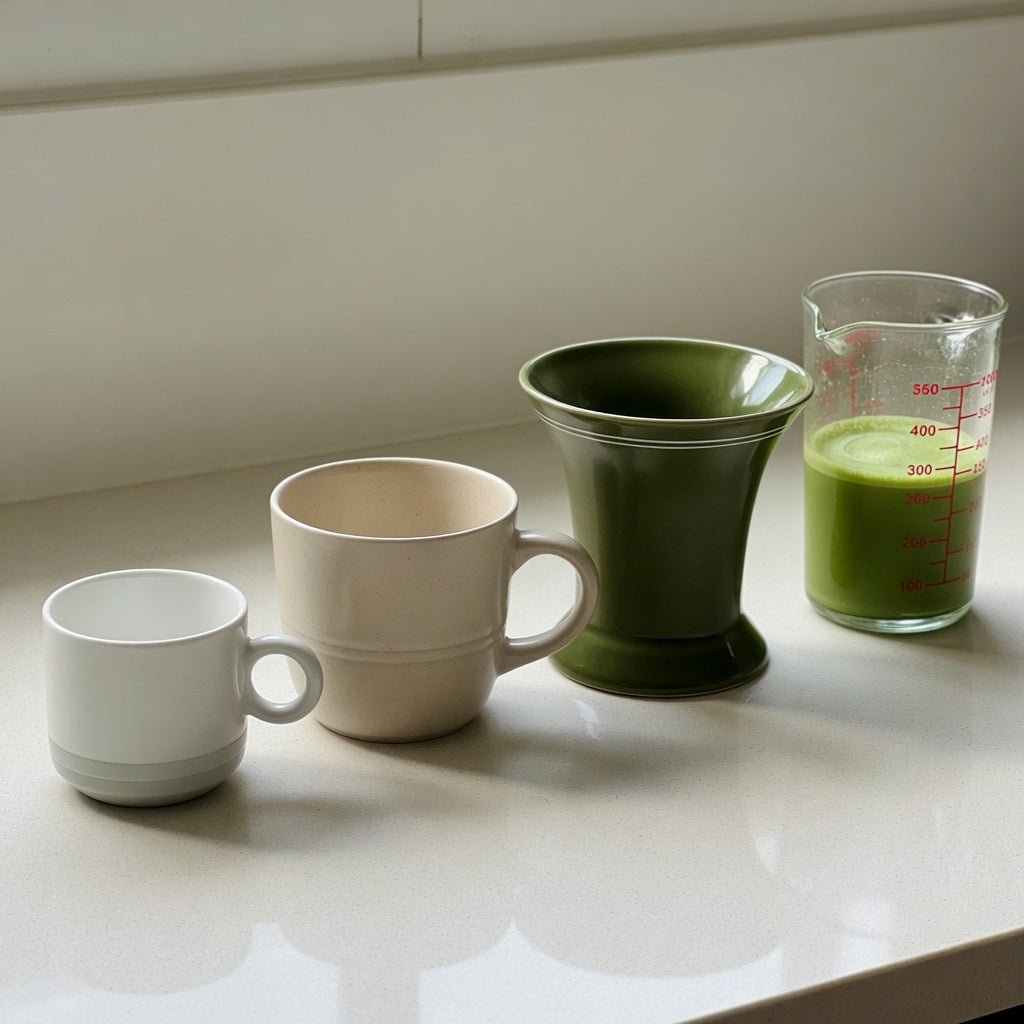 Matcha latte mug first time buyer practical purchase checklist with Ball Handle 250 ml, Round 390 ml, and Spittoon 400 ml options