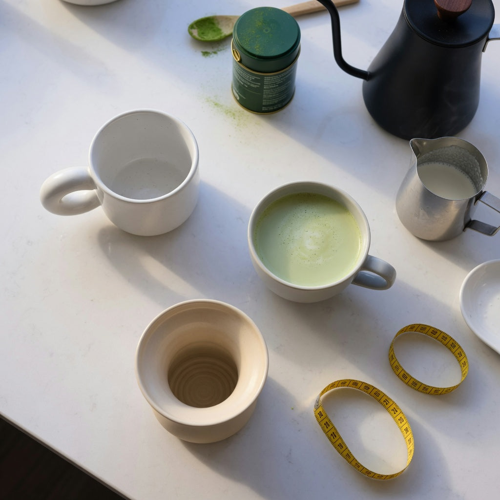 matcha latte mug home coffee station product shortlist guide with 250 ml ball-handle, 390 ml round, and 400 ml spittoon shapes