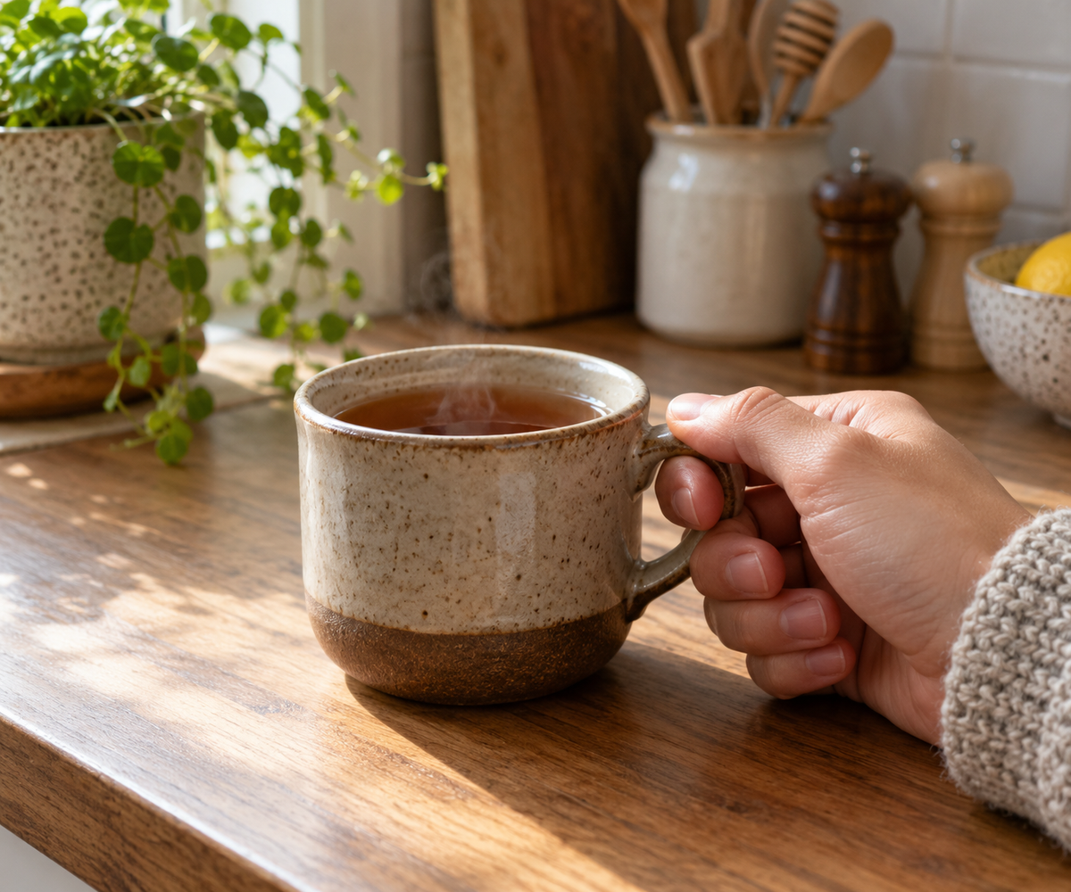 mocha mug for tea with small handle