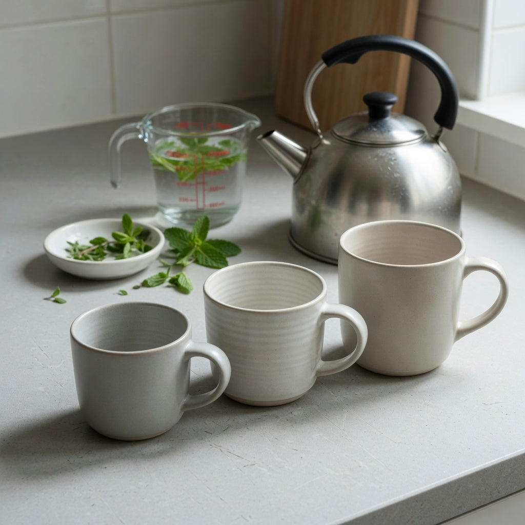 Peppermint tea mug gift choice practical purchase checklist comparing 400 ml, 440 ml, and 480 ml handled mugs