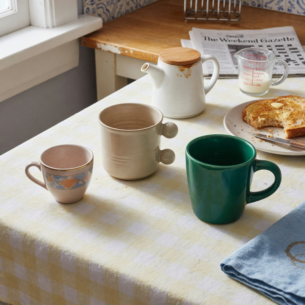 piccolo cup weekend coffee product shortlist guide showing 170 ml, 250 ml and 270 ml ceramic cups on a weekend breakfast table