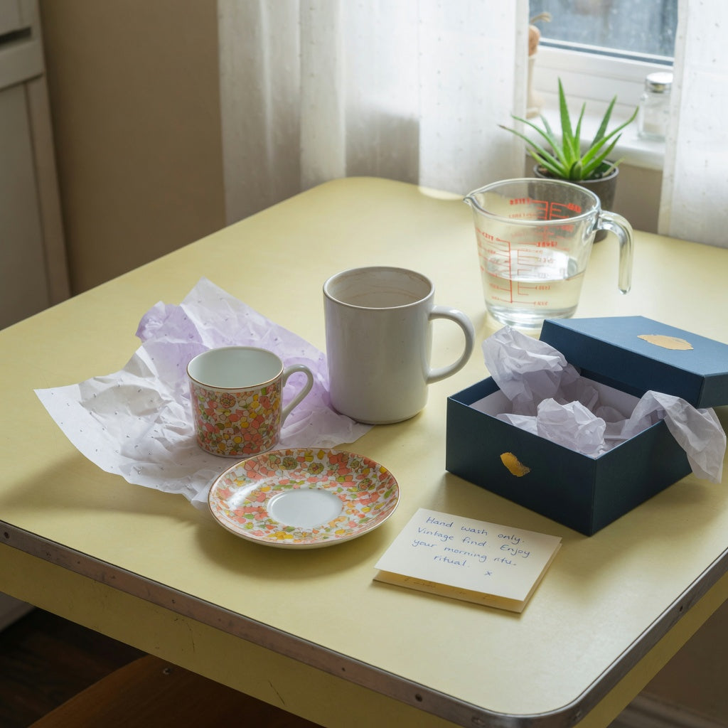 Retro coffee tea cup gift ideas compared by cup size, saucer style, and gift presentation