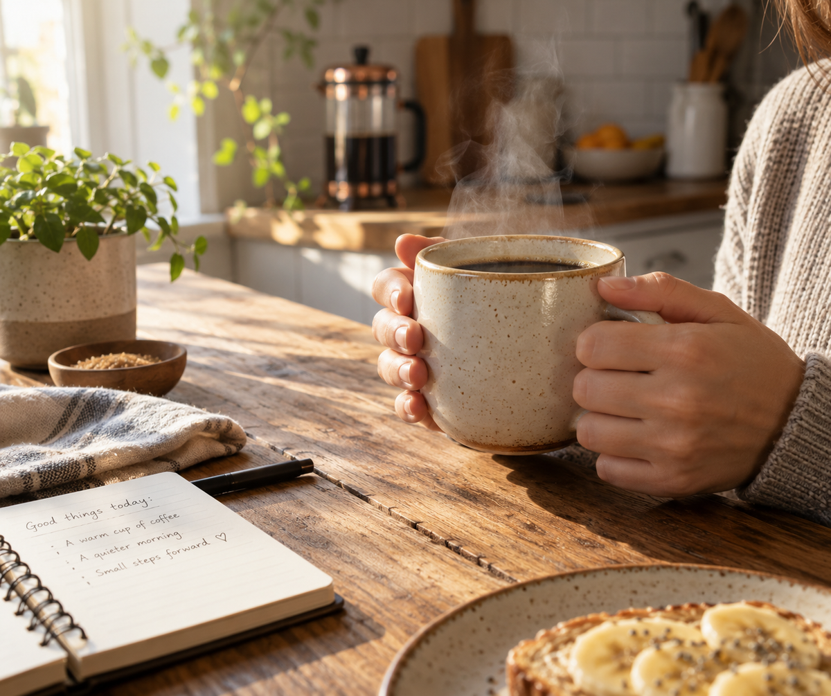 round mug for coffee routine in daily use