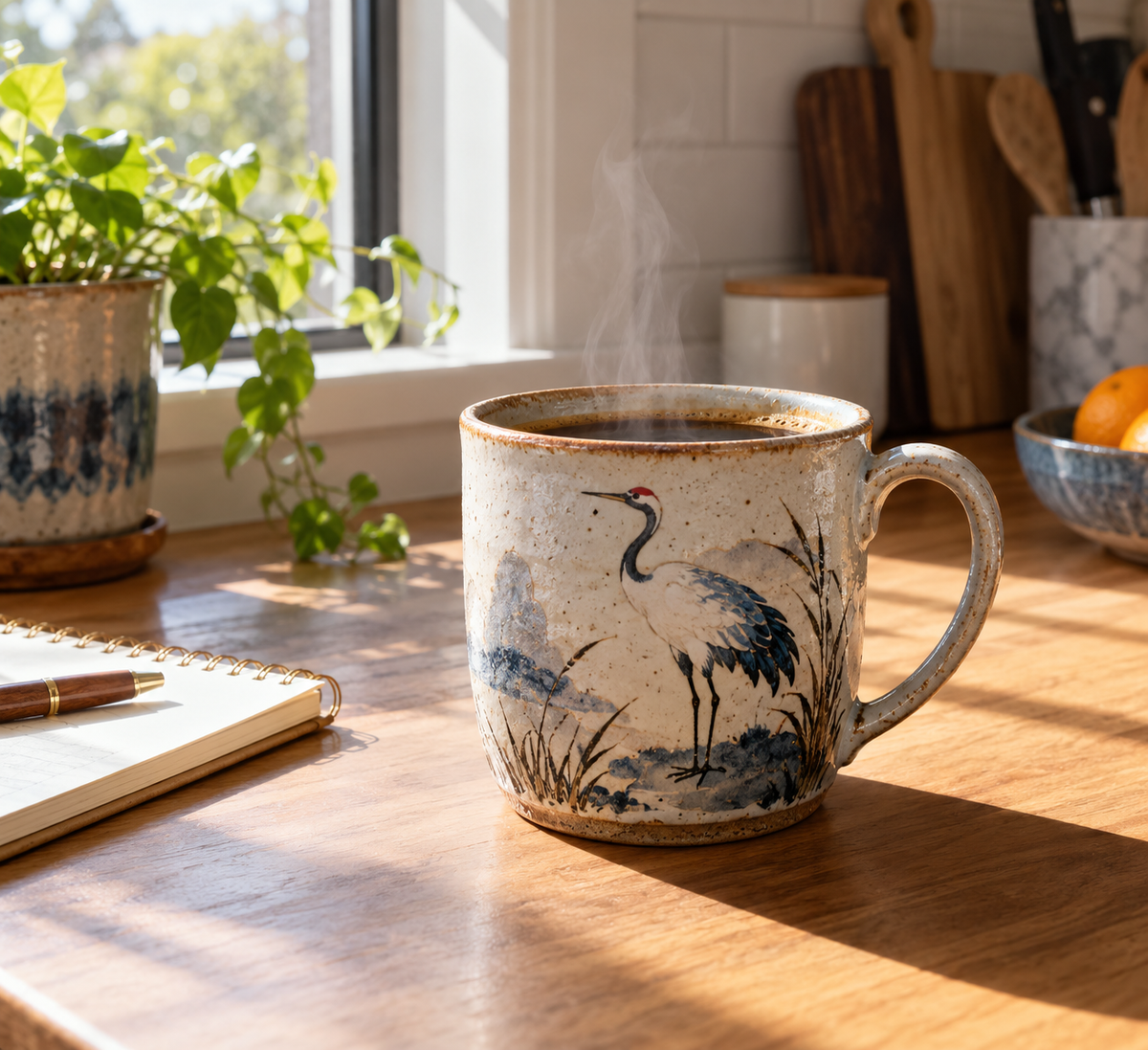 The Crane Ceramic Mug Comparison featuring the handcrafted ceramic coffee tea mug