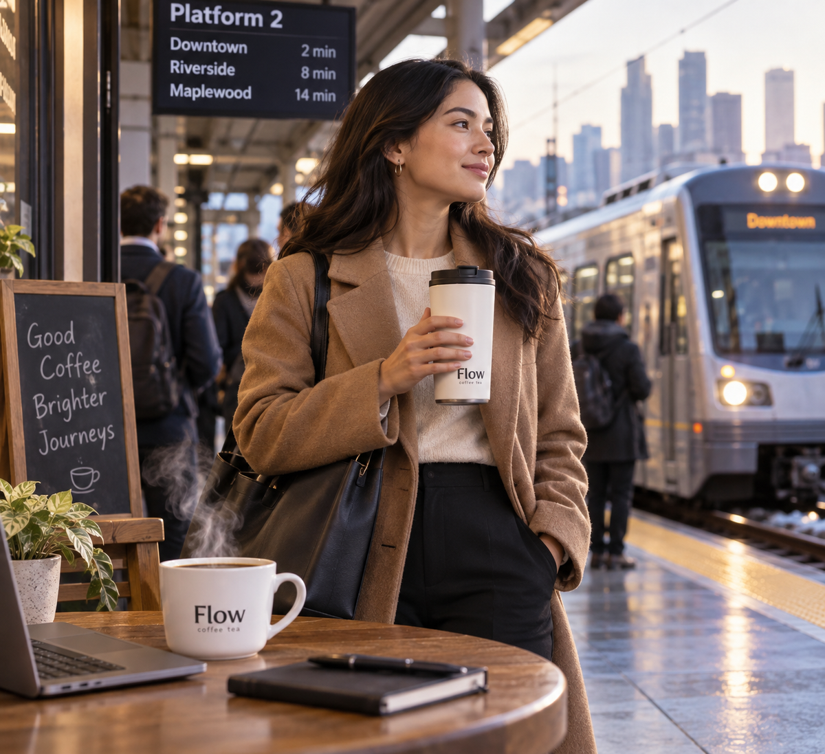 the flow coffee mug comparison in a real commuter setting