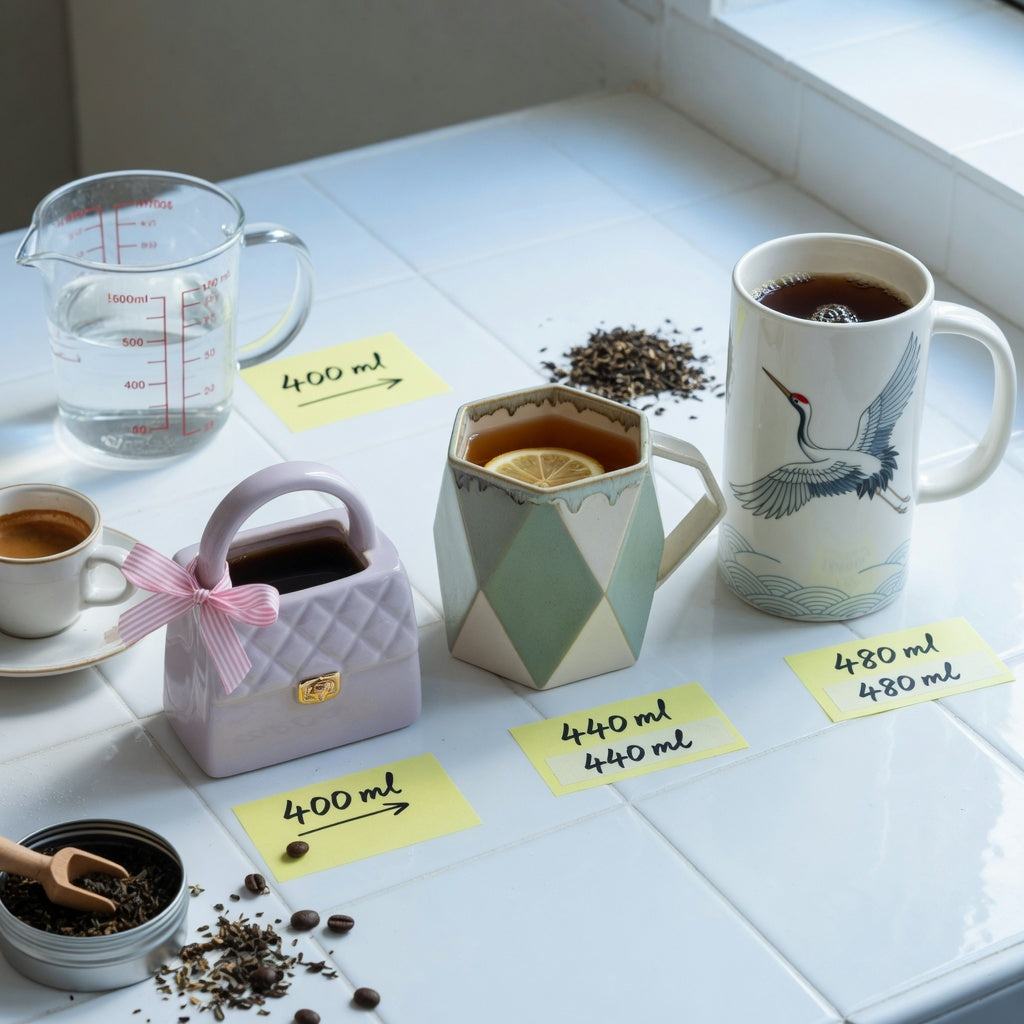 unique coffee mugs for gifts size decision guide comparing 400 ml, 440 ml, and 480 ml ceramic mugs