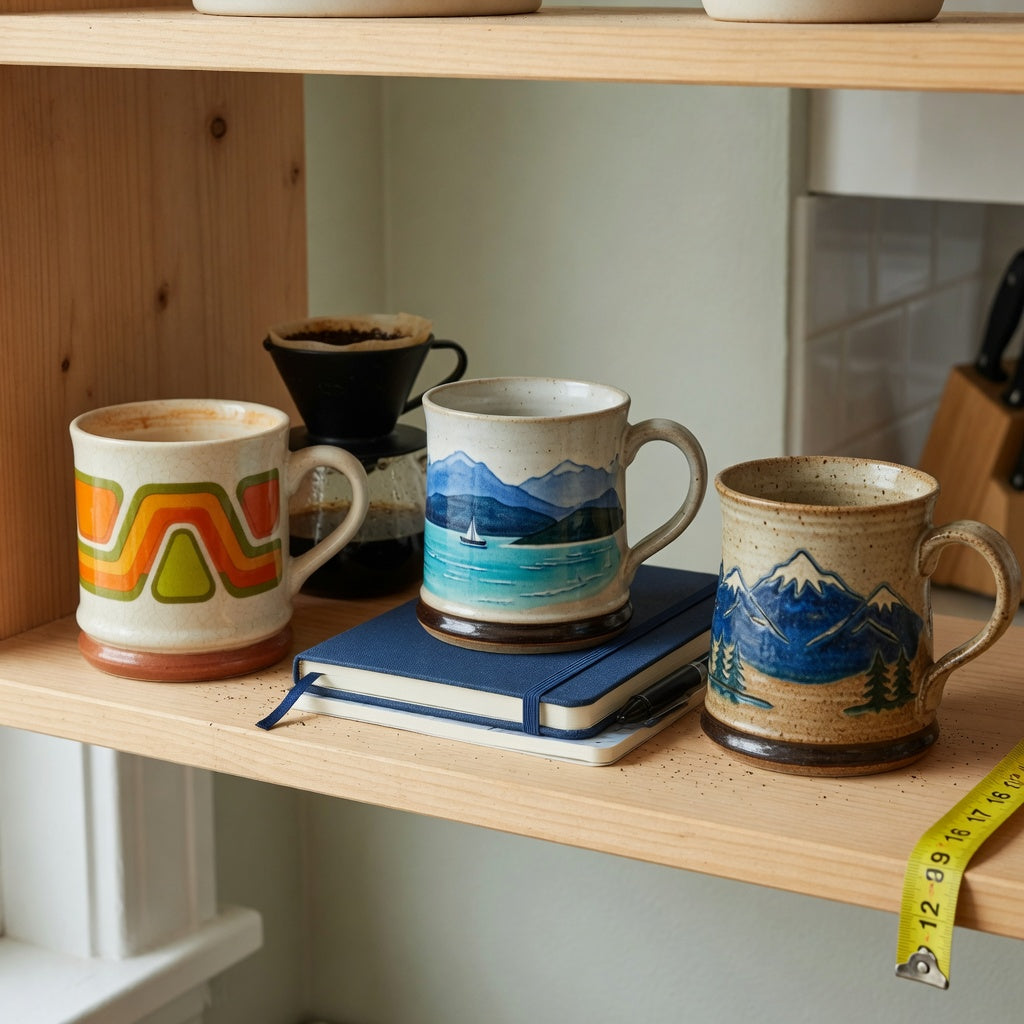vintage pottery coffee mugs everyday mug rotation product shortlist guide with three mugs arranged by daily, desk, and accent use